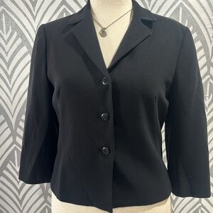 BCBG Maxazria waist length black blazer
